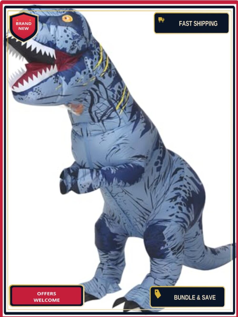 Inflatable Dinosaur T-Rex Costume Adult Blow Up Halloween Cosplay